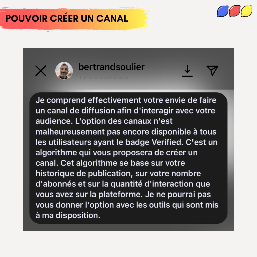 conditions pour pouvoir créer un canal sur instagram